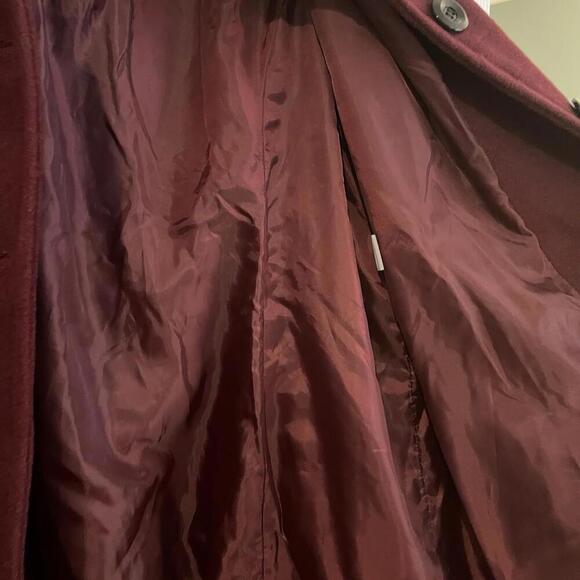 Valerie Stevens Womens Jacket with Tie‎ Belt Burgundy Large Wool Large Buttons - Picture 8 of 14